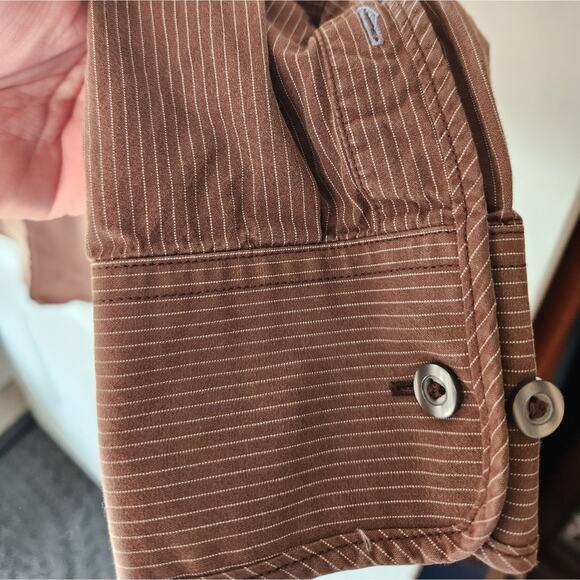 Brown Pinstripe Premium Vintage Fit American Eagle Size Small Petite - Picture 3 of 3